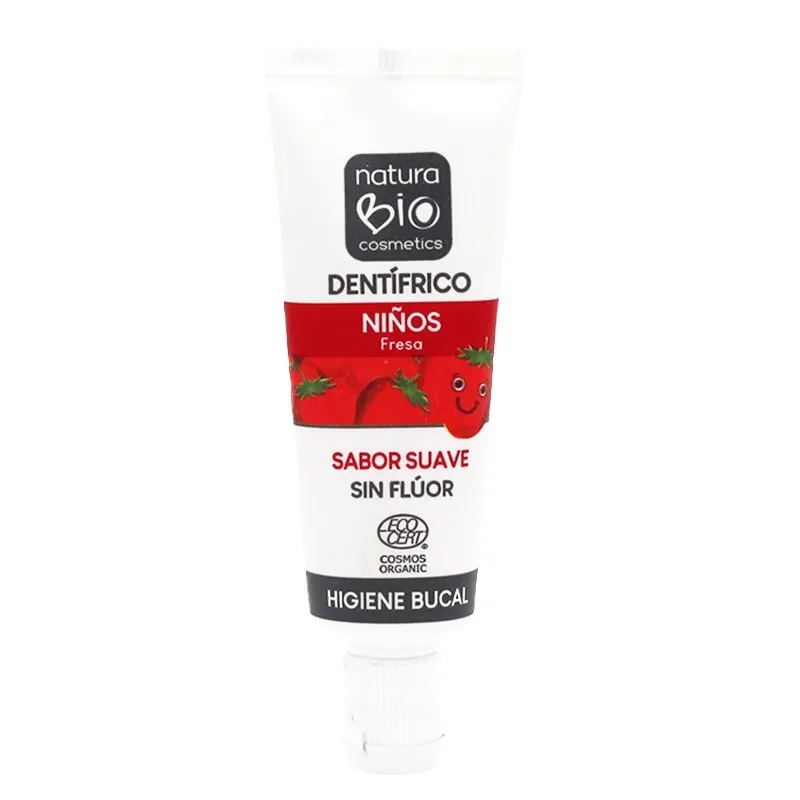Dentífrico Niños Sin Flúor ni Colorantes Fresa 25/50ml NaturaBio cosmetics