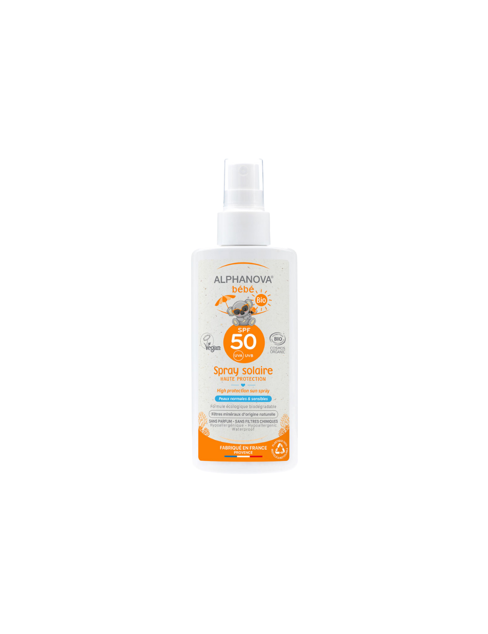 Protector Solar Bio Bebé SPF 50 Spray - Alphanova Sun - 125ml