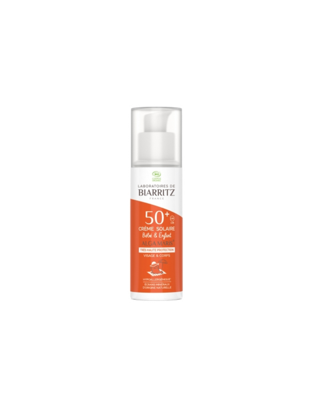 Protector Solar Bio para bebé SPF50+ Cara y Cuerpo - Alga Maris - Laboratoires de Biarritz - 100 ml