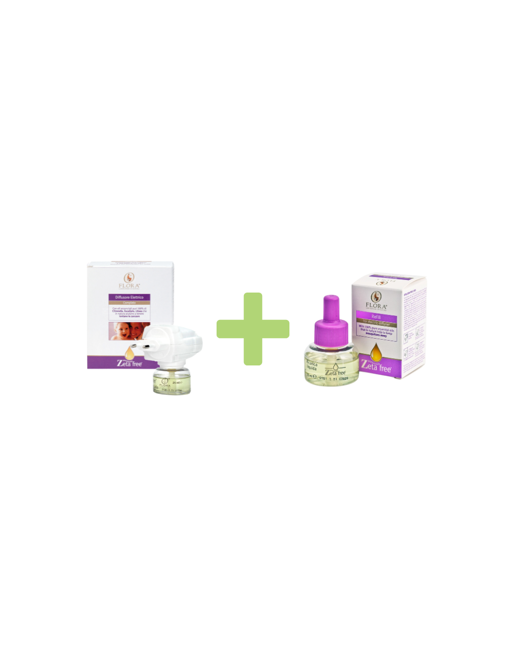 Pack Antimosquitos Eléctrico Natural + 1 Recarga - Flora - 25ml
