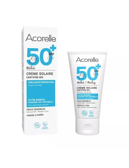 Crema Solar BIO Bebé y Niño SPF50 – Acorelle – 50 ml