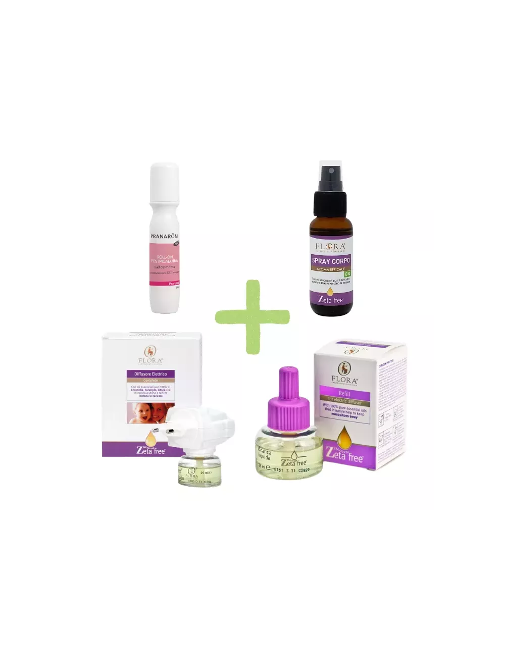 Pack Antimosquitos Natural - Pranarom + Flora - Formato grande