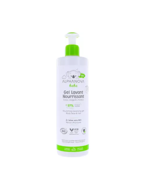 Gel champú Nutritivo Piel sensible y seca 500ml Alphanova Bebé