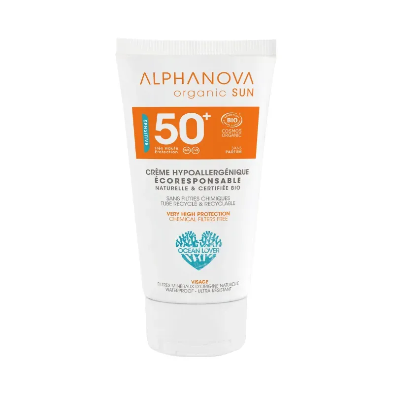Protector Solar Facial Bio Hipoalergénico - Alphanova - 50 gr