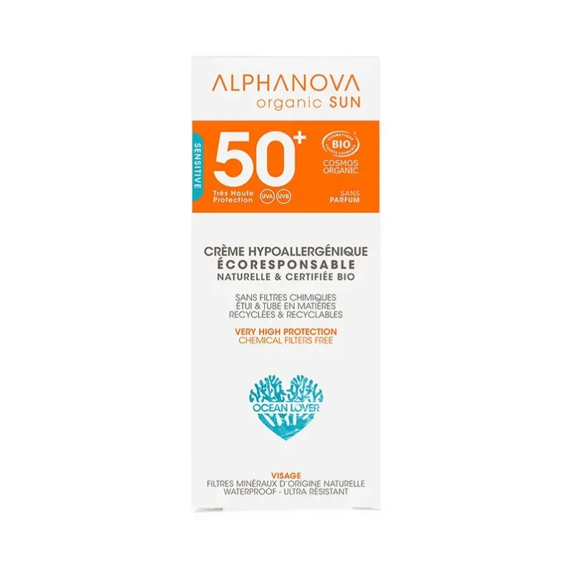 Protector Solar Facial Bio Hipoalergénico - Alphanova - 50 gr