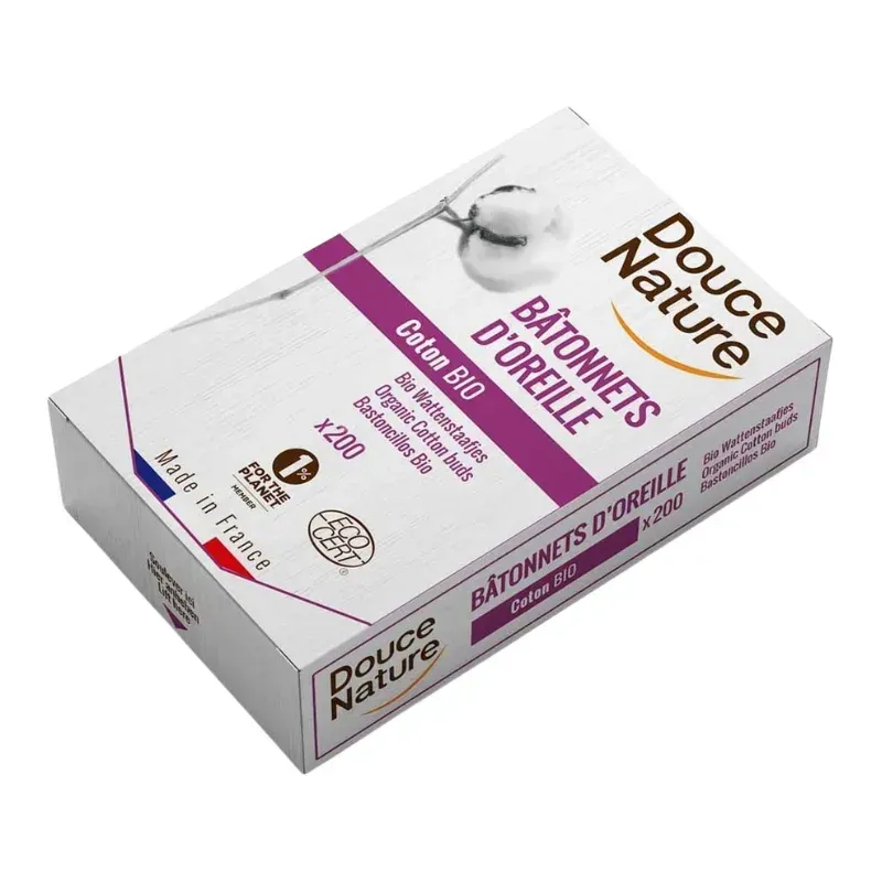 Bastoncillos oidos Biodegradables - Douce Natura - 200u