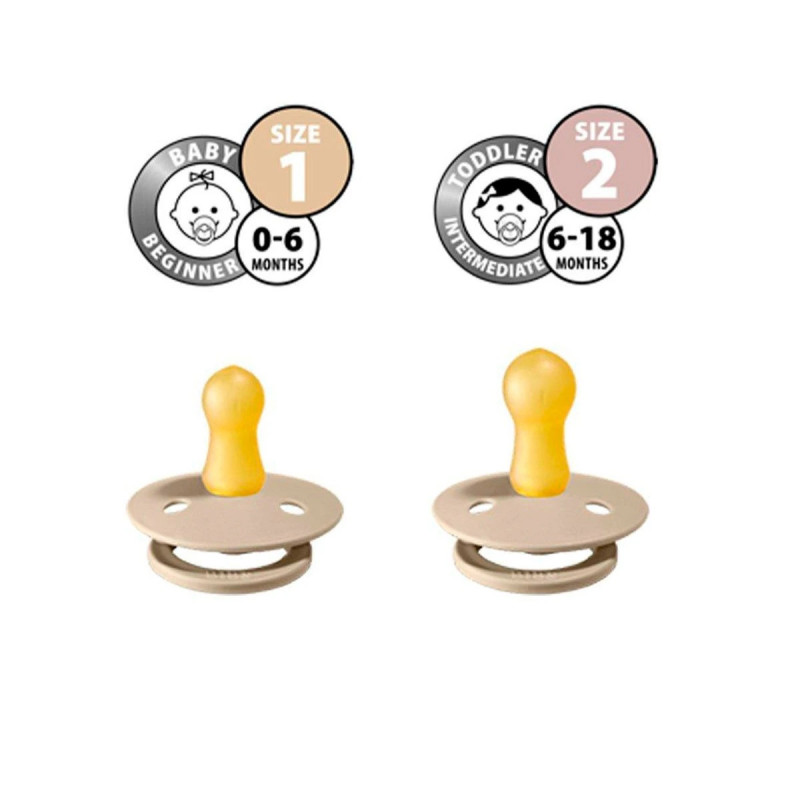 Pack 2 Chupetes caucho natural-Bibs– Lavander/ Pink– 0-18M