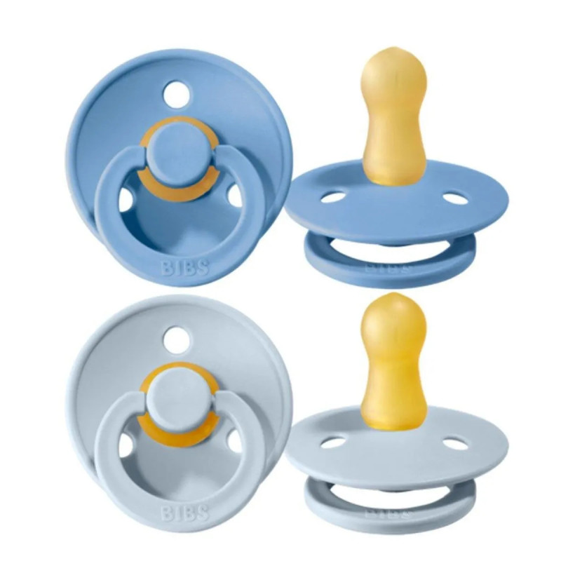 Pack 2 Chupetes Redondos – Bibs – Blue – 0-6M/ 18M