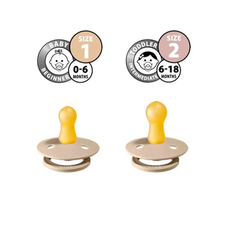 Pack 2 Chupetes Redondos – Bibs – Blue – 0-6M/ 18M