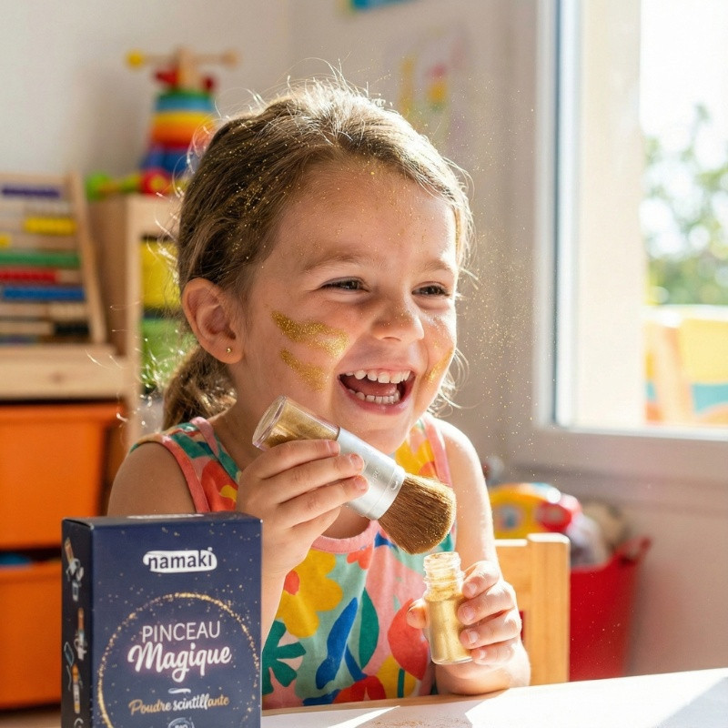 Pincel Mágico Polvo Brillante Color Oro - Namaki