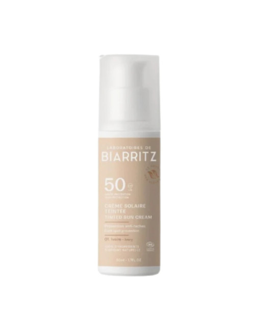 Crema Facial con Color SPF50 Mineral Tono Marfil – Laboratoires Biarritz – 50 ml