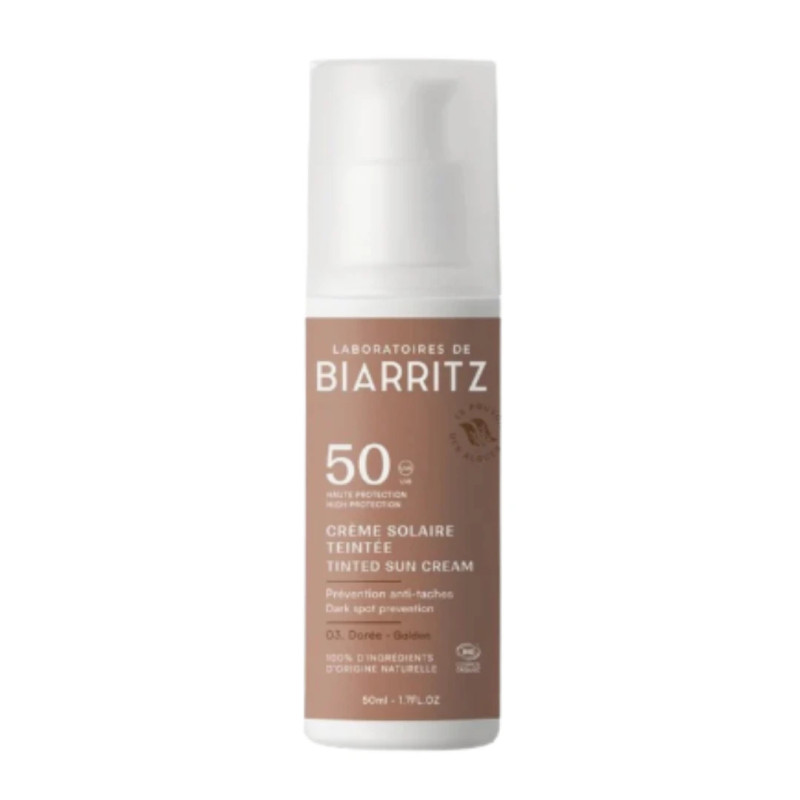 Crema Facial con Color SPF50 Tono Dorado – Laboratoires Biarritz – 50 ml