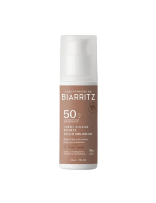Crema Facial con Color SPF50 Tono Dorado – Laboratoires Biarritz – 50 ml