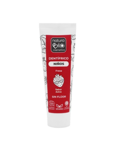 Dentífrico Niños Sin Flúor ni Colorantes Fresa 75ml NaturaBio cosmetics