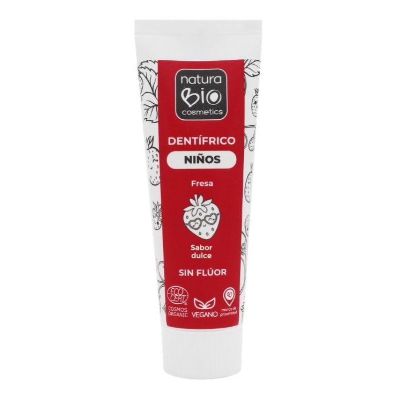 Dentífrico Niños Sin Flúor ni Colorantes Fresa 75ml NaturaBio cosmetics
