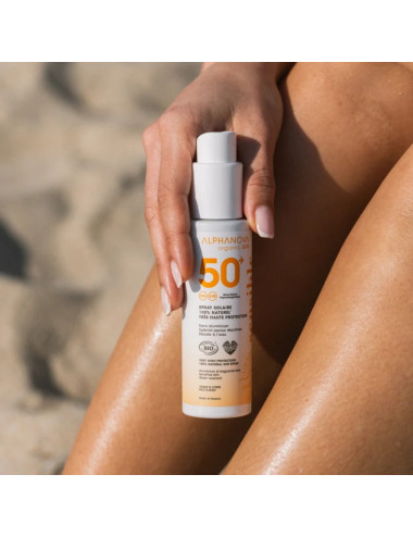 Spray Solar SPF50+ Piel Sensible BIO Alphanova - 100g | Natural y sin tóxicos