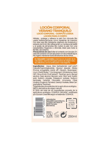 Loción Hidratante y Repelente Natural - Natura Bio - 250ml