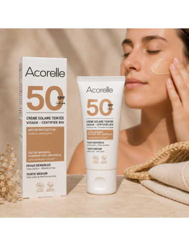 Crema Facial Protectora SPF 50 - Acorelle - 50ml | Natural y sin tóxicos