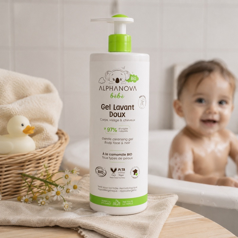 Gel Champú Dermolimpiador para Bebés - Alphanova - 400ml/200ml